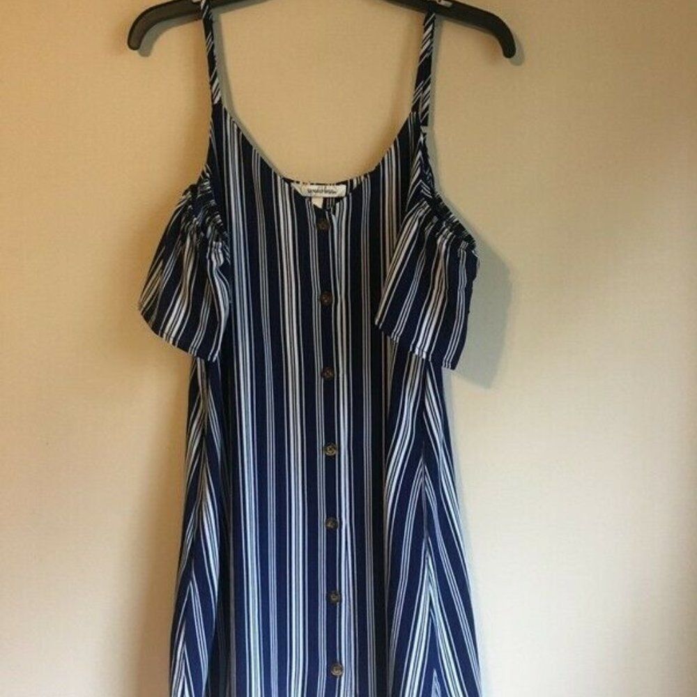 Speechless small cold shoulder blue dress